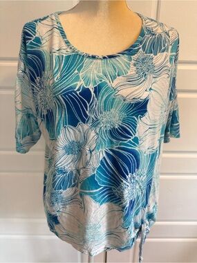 Chico's Blue Floral Blouse